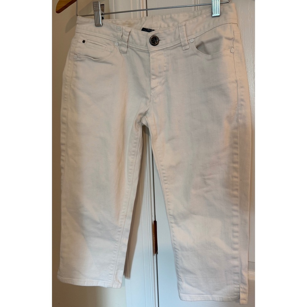 Armani Exchange Womens White‎ Denim Capri Pants Cropped Jeans Size 2 RN 91714